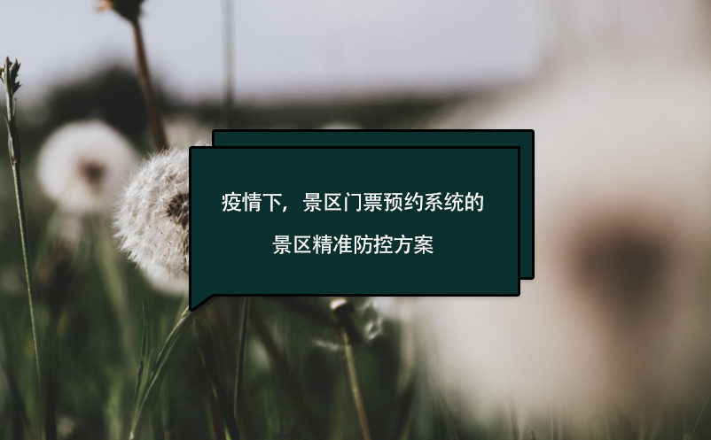 疫情下，景区门票预约系统的景区精准防控方案